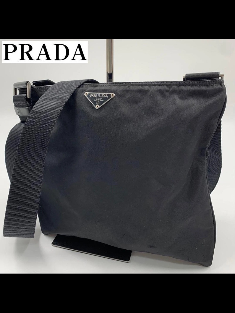Prada Black Nylon Messenger Crossbody Bag